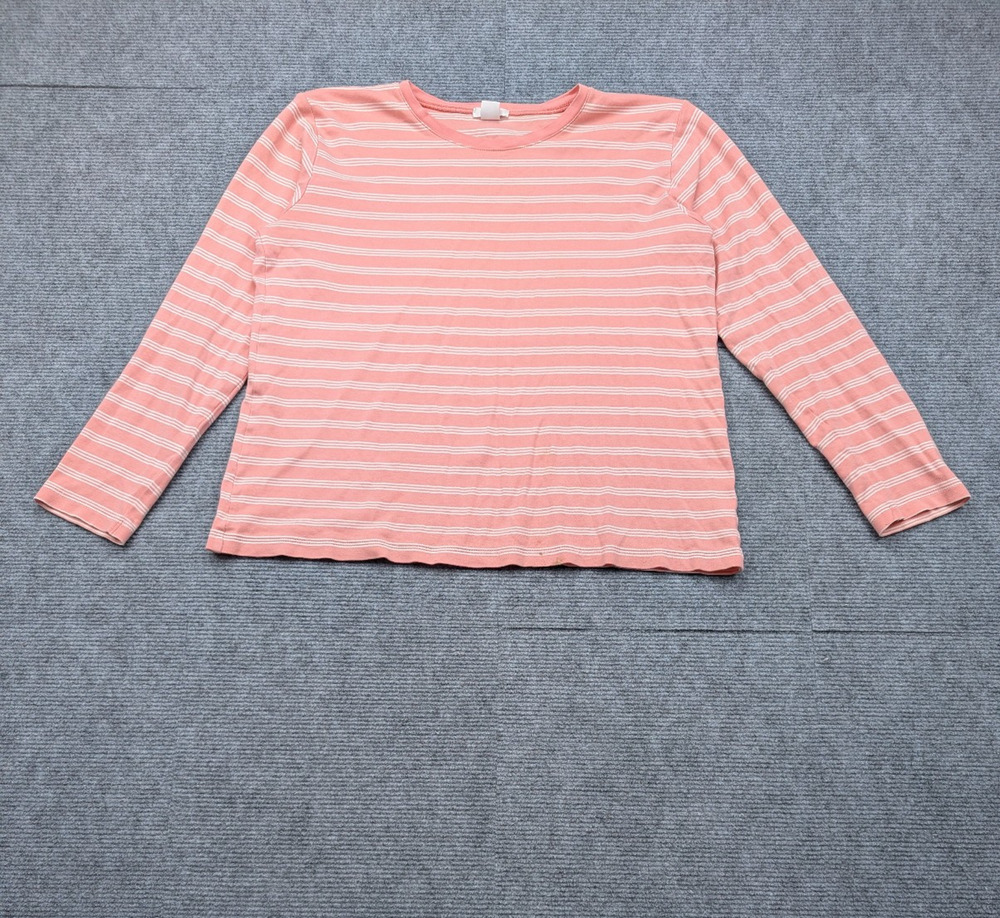 Lake Pajamas Top Women Small Pima Cotton Pink Stripe Quiet Luxury Minimal Lounge